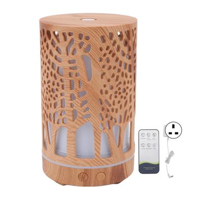 Aroma Luftbefeuchter Fernbedienung Holzmaserung Ätherischer Öl Diffusor Luftbefeuchter mit 7 LED Farblicht