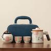 Ru Kiln Travel Tea Set Portable Ru Porcelain Tea Separation Kuaike Cup Set Outdoor Camping Travel Tea Drinker