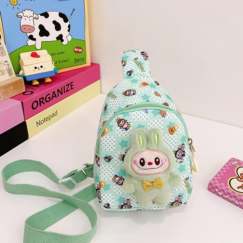 Kawaii Labubu Messenger Bag Kreslený Roztomilý Batoh pro Základní Školu The Monster Labubu Dárky pro Mateřskou Školu Dětská Taška přes Rameno