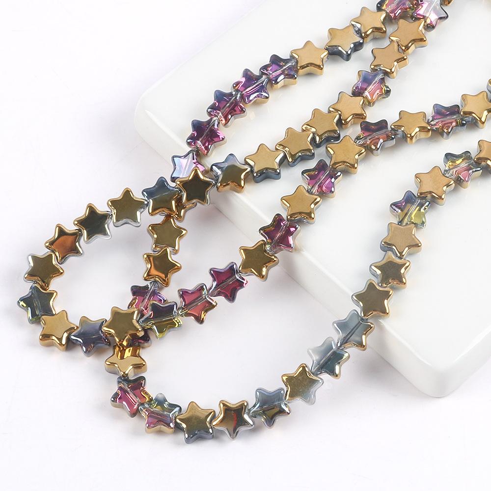 

8/10 мм Кольорове покриття Пентаграма Бісерні Скляні Зірки Розсипні Намистини DIY Ручна Робота Бісерне Намисто Матеріал Ювелірні Аксесуари 8Mm 20 pcs