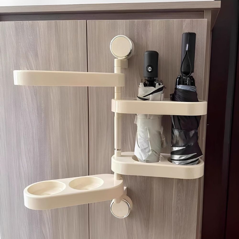 Suction Cup Wall Mounted Umbrella Holder Rotatable Umbrella Organizer Shelf  Household