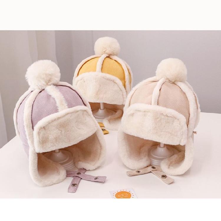 Breathable Earmuff Caps Baby Warmth Ear Flap Hat with Fleece Lining for Winter