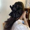 Elegant Satin Bow Hair Claw, Temperament Shark Clip for Women