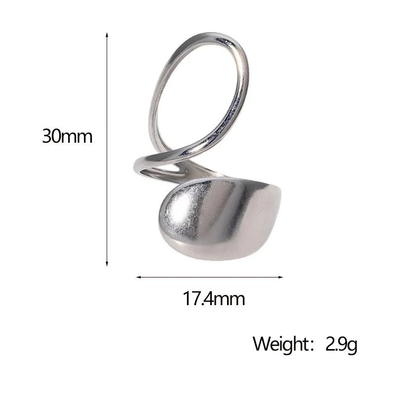 Stainless Steel Peace Dove Elegant Open Rings for Women Adjustable Punk Style High-End Retro Style Non Fading Jewelry Accessory