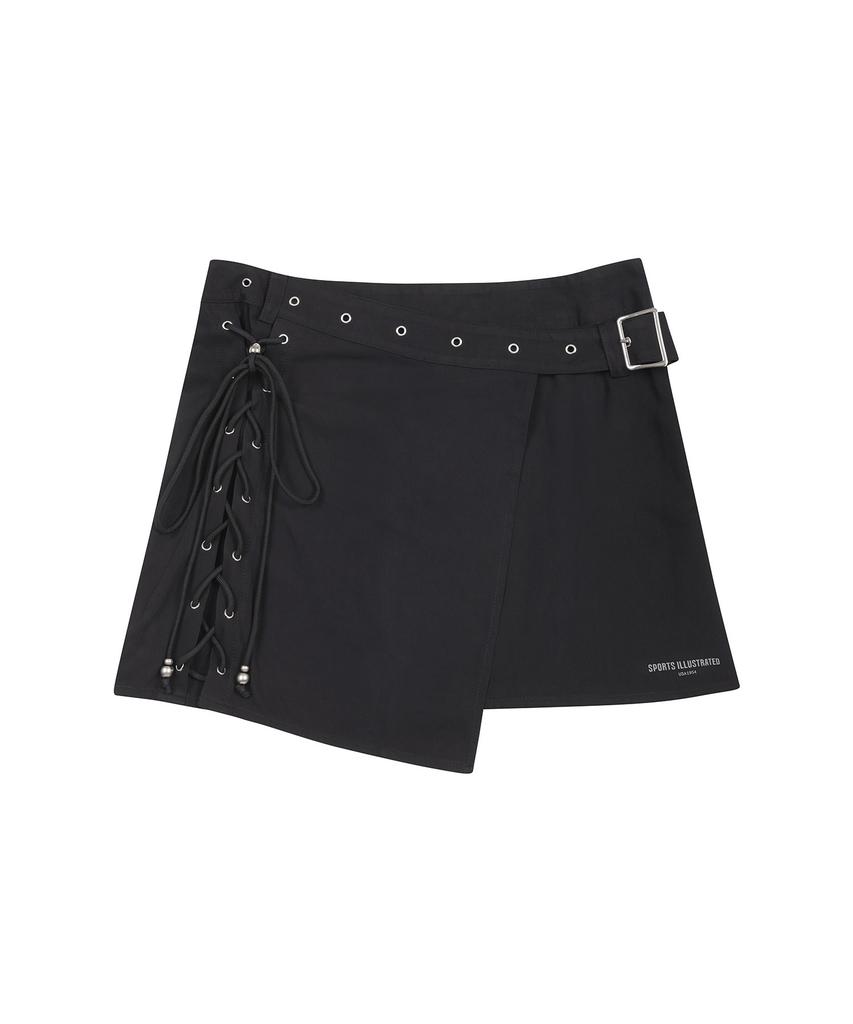 Sports Illustrated Belted Wrap Skirt (Black)