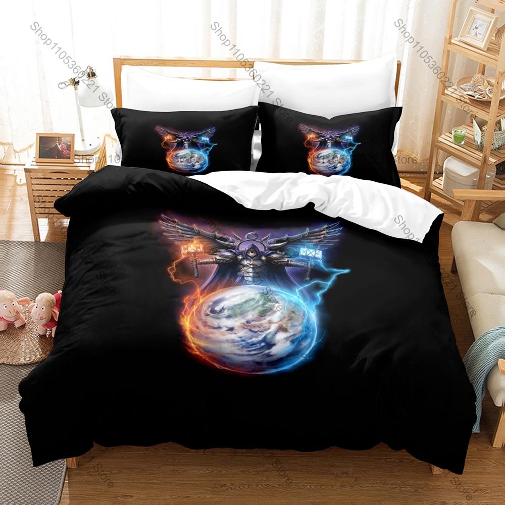 Cooles HammerFall Bettwäsche-Set Bettbezug + 2 Kissenbezüge Schwedischer Power Metal Hector Ritter Hammer Mittelalter Fantasy Schlafzimmer Dekor