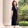 Elegant Mid-Aged Women's Summer Short-Sleeve Dress