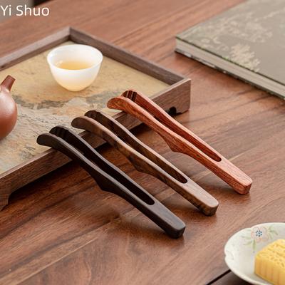 Solid Wood Tea Tongs Kung Fu Tea Set Accessories Wooden Tweezers Ebony Wood Tea Ceremony Accessories