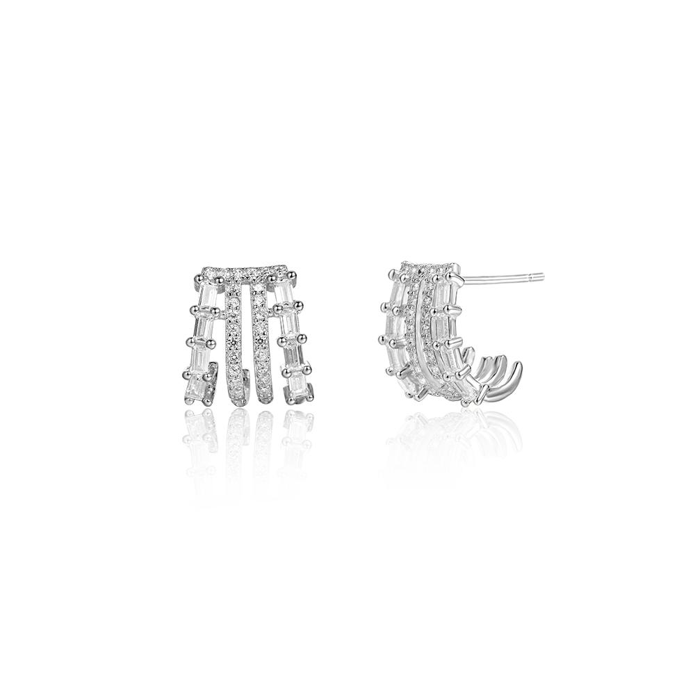 ANDYWEN 925 Sterling Silber Gold Vier Kreis Creolen Zirkon CZ Piercing Ohrring Rock Punk Clips 2023 Valentinstag Geschenk