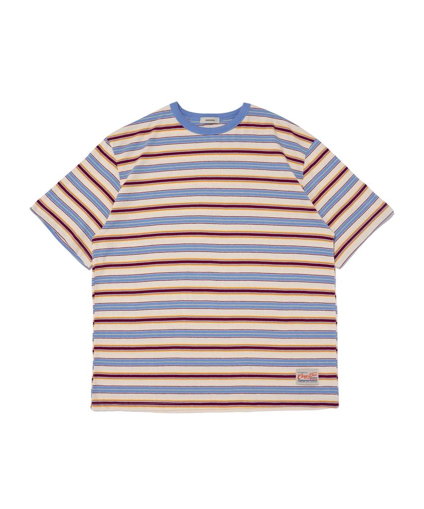 CARGOBROS FOR WOMAN Striped Short Sleeve T-Shirt (Blue)