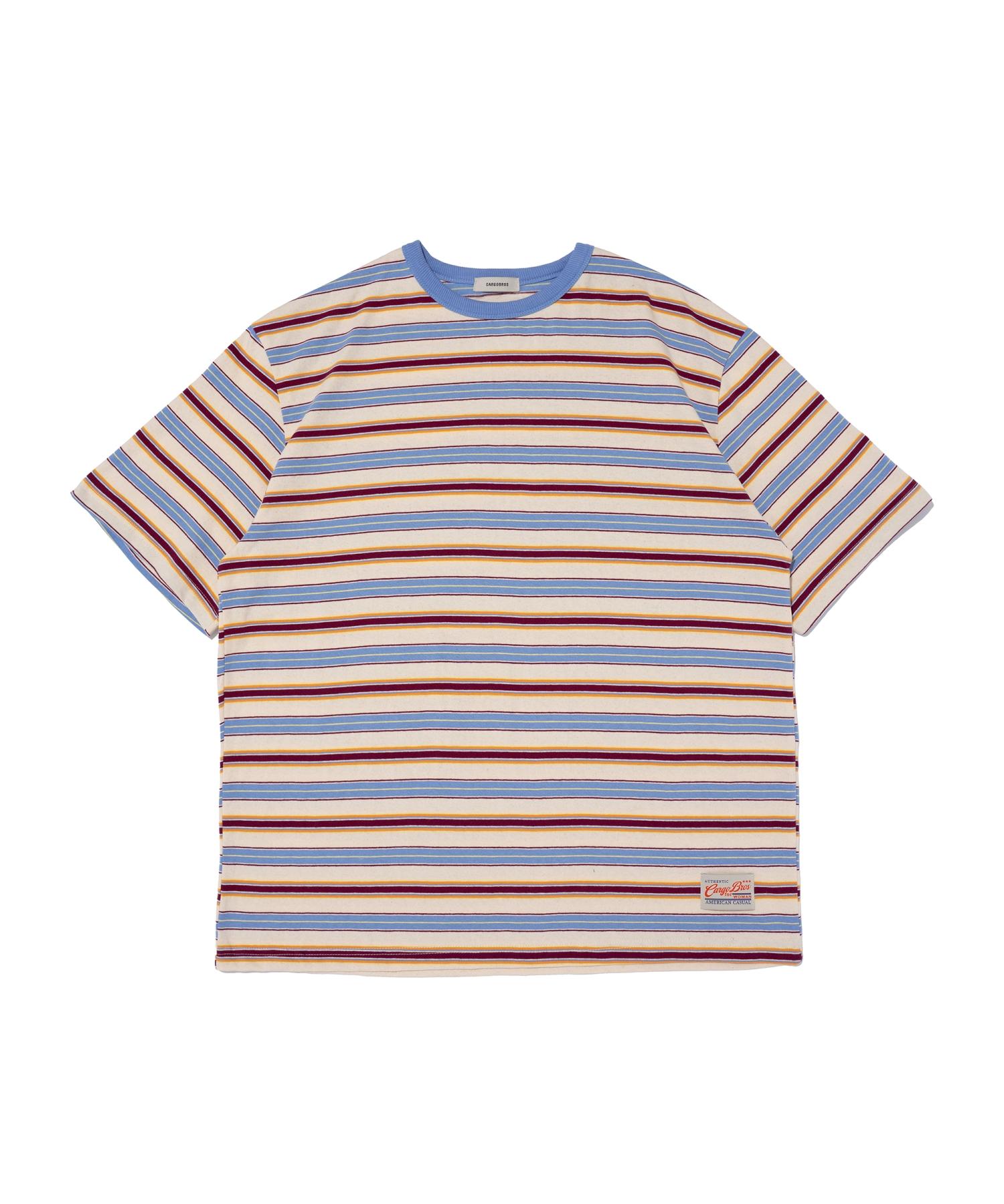 Cargo Bros For Woman Striped Short Sleeve T-Shirt (Blue) Free