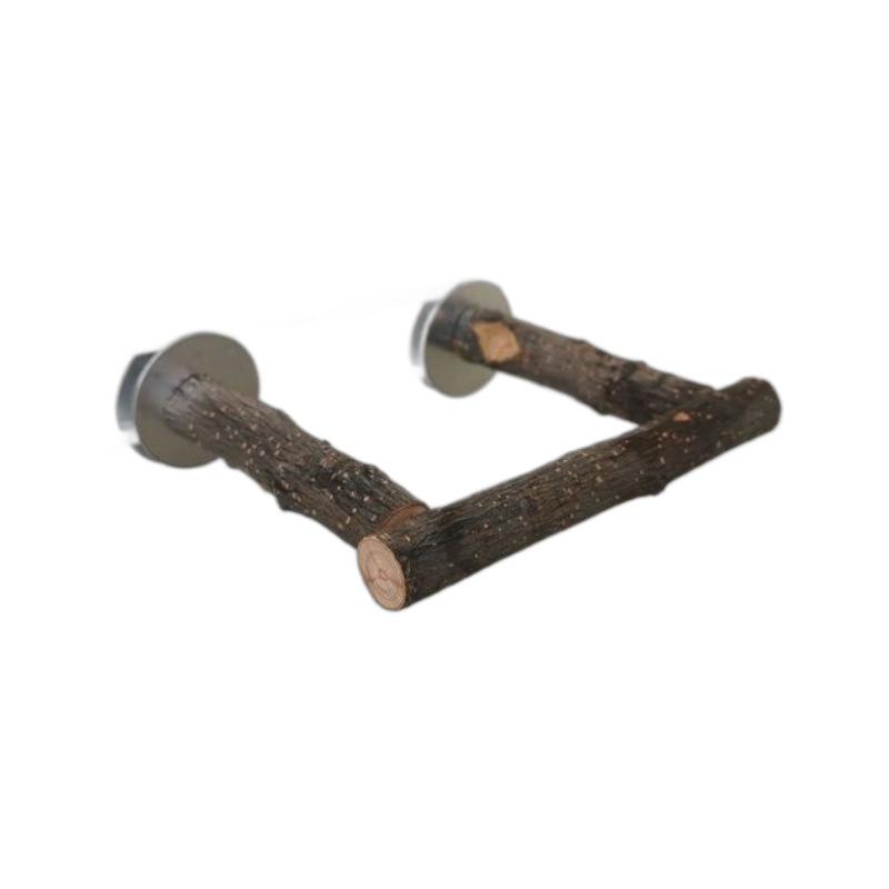 

Wooden Parrot Toy, Apple Wood Parrot Stand, Perch, Wooden Bird Drinking U-shaped Water Bottle Stand, Food Bowl, Solid Wood Stand Small