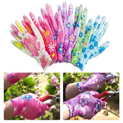 Guantes de jardinería con revestimiento de palma para limpieza de jardines y flores, guantes de trabajo antideslizantes para mujeres, guantes de protección laboral antideslizantes para el hogar