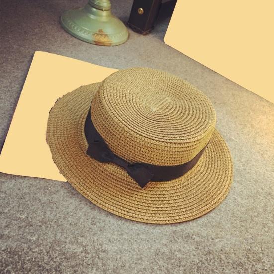 Bowknot Decor Flat Dome Straw Hat Folding Thin Women Wide Brim Sunscreen Bucket Hat Fashion Accessories