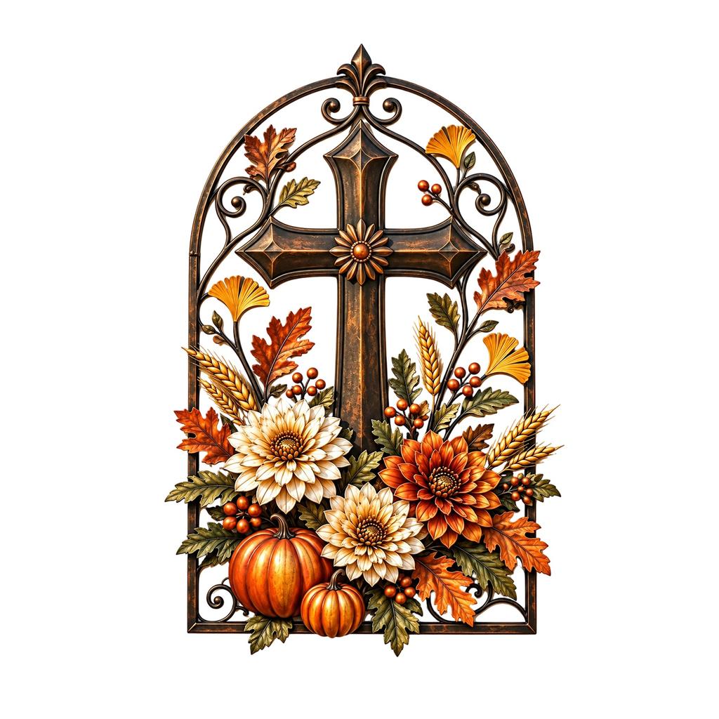 20 Fall Pumpkin Wall Decor, Cross Pumpkin Wall for Home Decoration