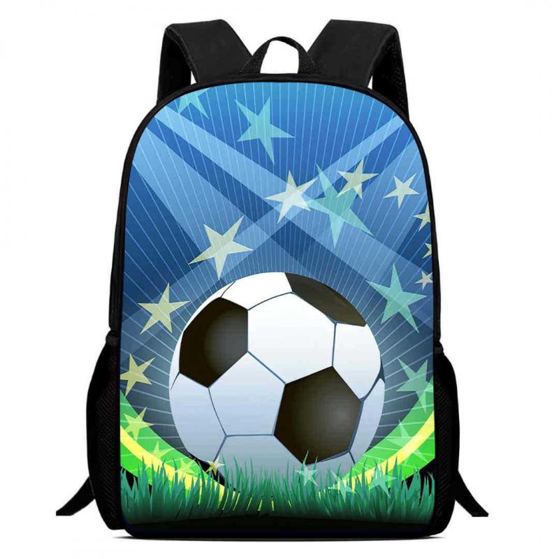 Kids Soccer Backpack Elementary School Students Large Capacity Lightweight Anti-Shock Ergonomic Design With Cartoon Print