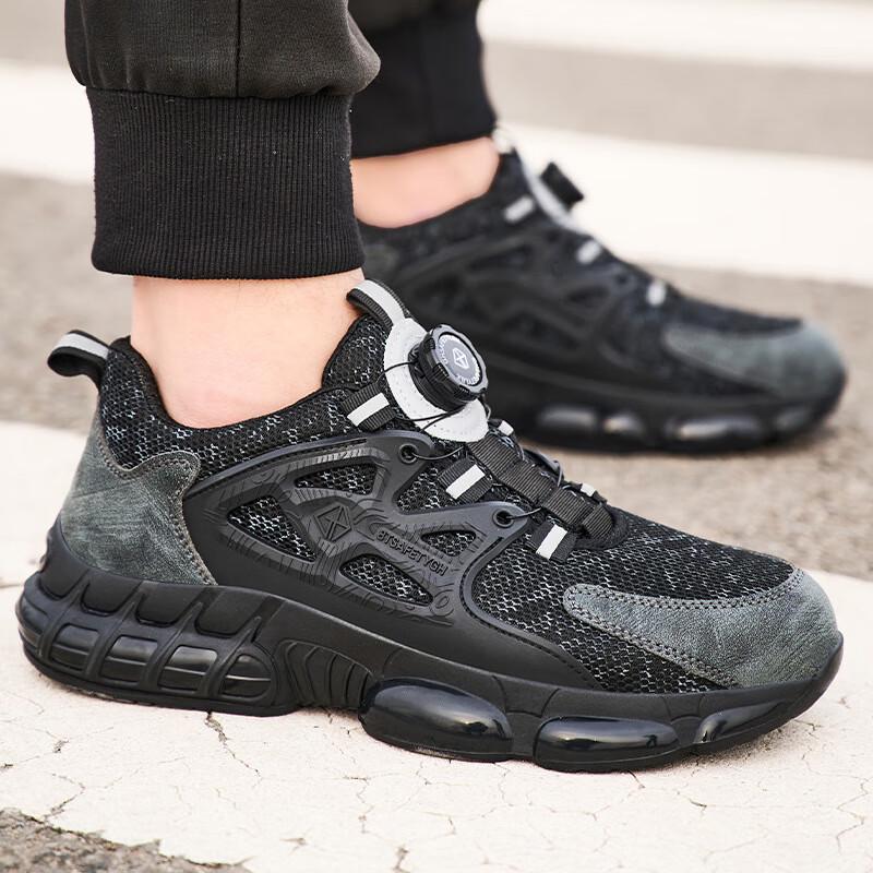 Huizumei Men s Breathable Anti-Smash Puncture-Proof Work Safety Shoes 36