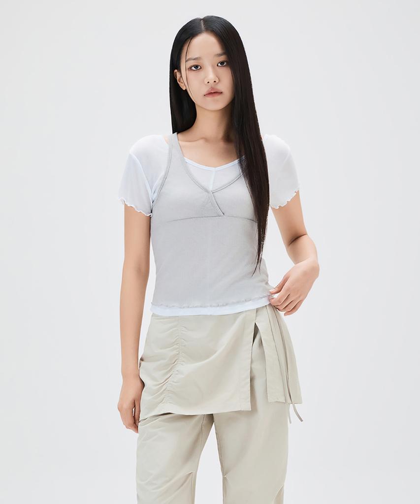 MIXXO Layered Short Sleeve T-Shirt Re Lwg302A_Miwhwg52Qa