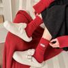 Wool Socks - Children's Autumn and Winter Red Thick and Warm Sleeping Socks, New Year Floor Stockings