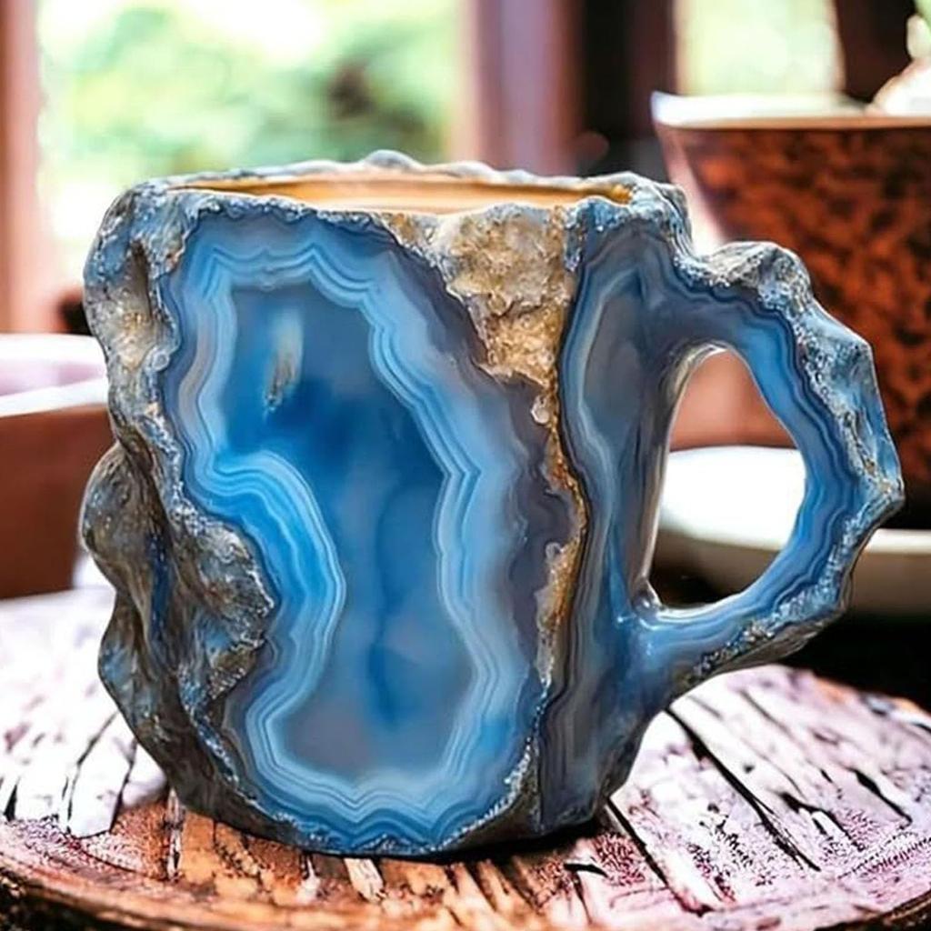 Cani de cafea din cristal mineral, cești elegante din mineral, ceașcă de ceai rafinată din rășină, cană din cristal mineral multifuncțională pentru casă, birou 8cm