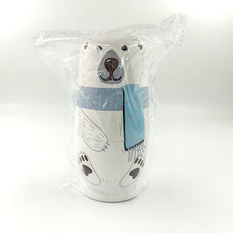 Пятислойные деревянные русские матрешки: Дизайн Белого Большого Медведя для Детского Домашнего Декора и Подарков