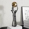 Metal Handicrafts Simulated Human Figure Sculpture Golden Ball Ball-bearer Figurine Metal Figurine Home Decoration Accessories