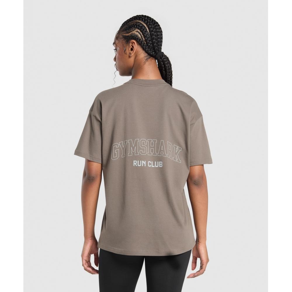 Gymshark Running Graphic Oversized T shirT Camo Brown B2b3y Nby9