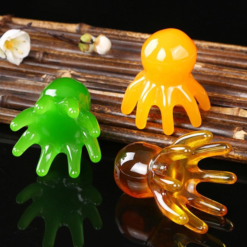 Resin Octopus Comb Head Massager Meridian Scraping Scalp Massage Brush Acupuncture Spa Gua Sha Health Deep Massage Tool