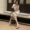 Silver Open-toed Rhinestone Transparent Wine Glass and Roman Sandals Female Sexy Fairy Style Crystal High Heels Niche Design
