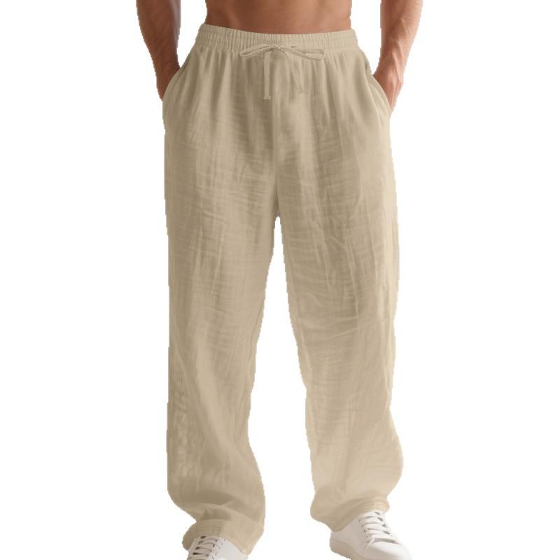 Loose-fit Men's Casual Homewear Linen Simple Light Luxury Sports Trousers