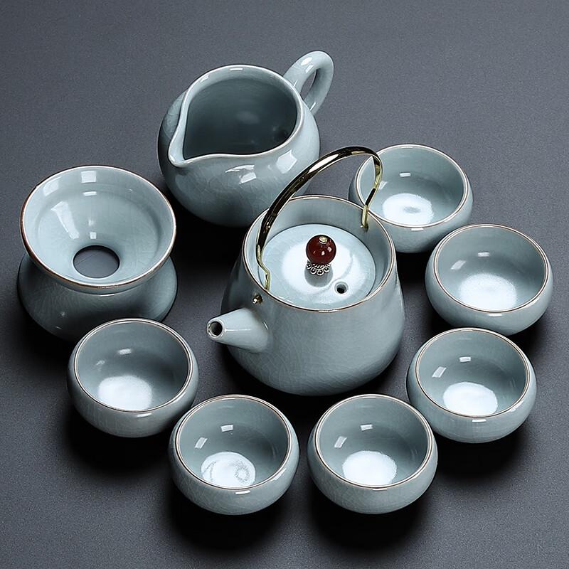 Ru Kiln Ceramic Kung Fu Tea Set with Tea Tray
