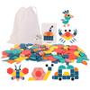 180-Piece Geometric Jigsaw Puzzle for Children's Early Education - Creative Tangram Wooden Toy Set