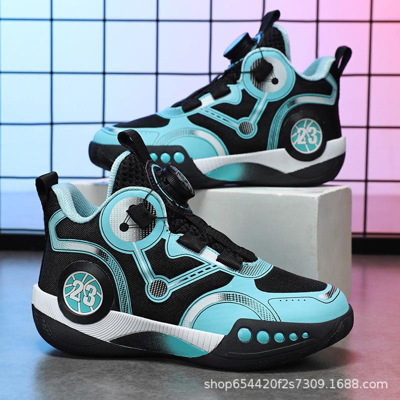 

Children s basketball shoes 22 autumn new adult rotating buckle mesh sports shoes medium and older children s sports shoes 31