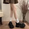 2025 British style super high heel thick sole heightening metal buckle small leather shoes thick sole muffin single shoes spring new women