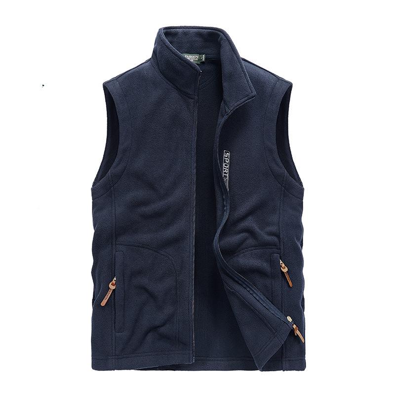 Vest, Sleeveless Vest, Windproof Fleece, Thickened Stand-Up Collar Fleece, Vest, Thermal Fleece Vest, Plus Autumn And Winter Hair.