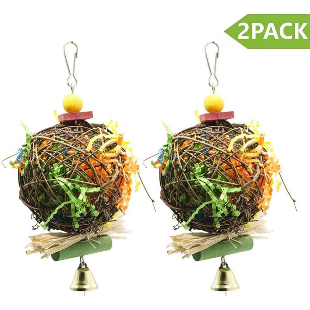 Finches Macaws Cockatiel Hanging Bird Chewing Toys Foraging Shredder Toy Parrot Cage