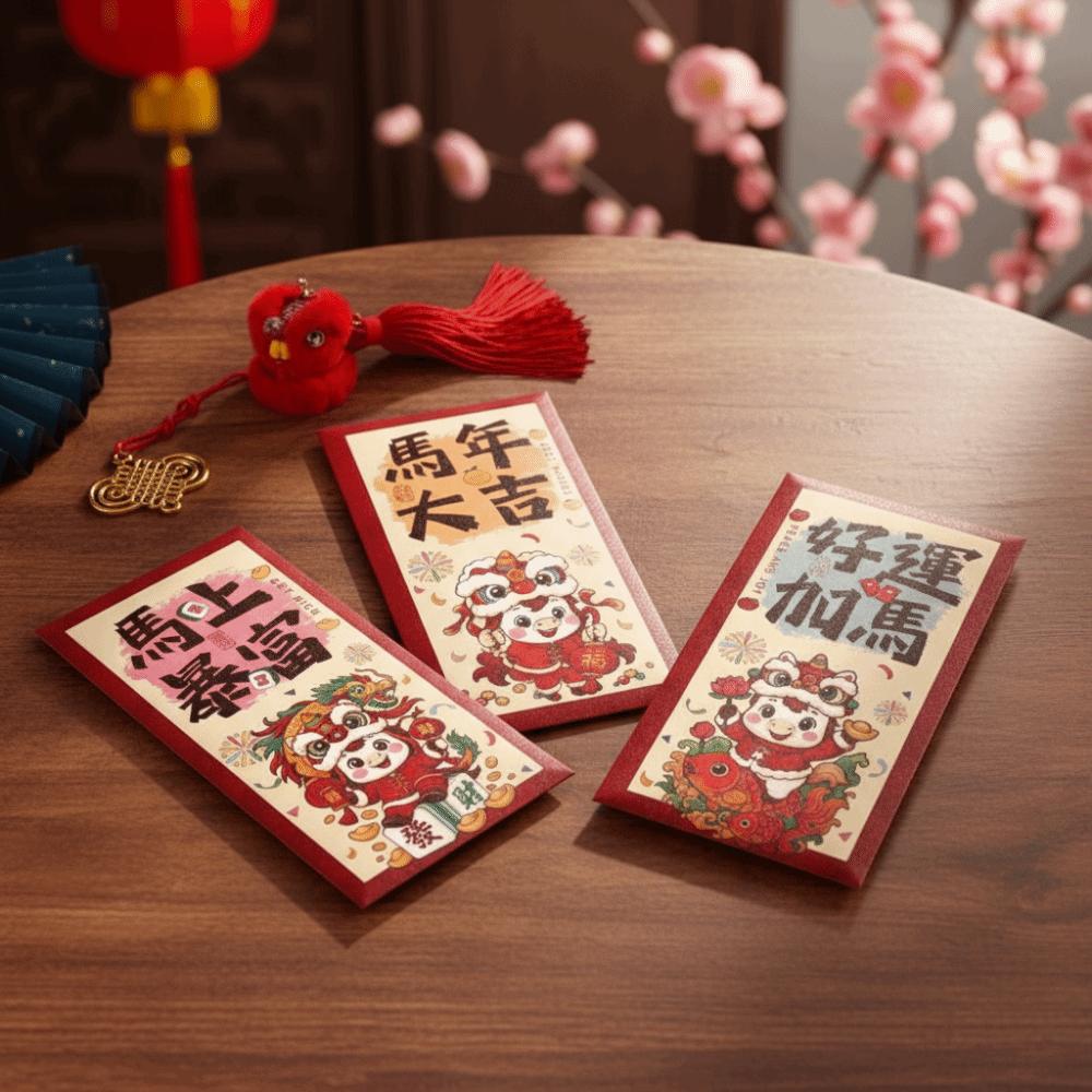 6Pcs Paper Spring Festival Red Envelopes Traditional Lucky Money Bag  Marriage Celebration