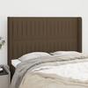 VidaXL Headboard with Ears Dark Brown 147x16x118-128 Cm Fabric3119819
