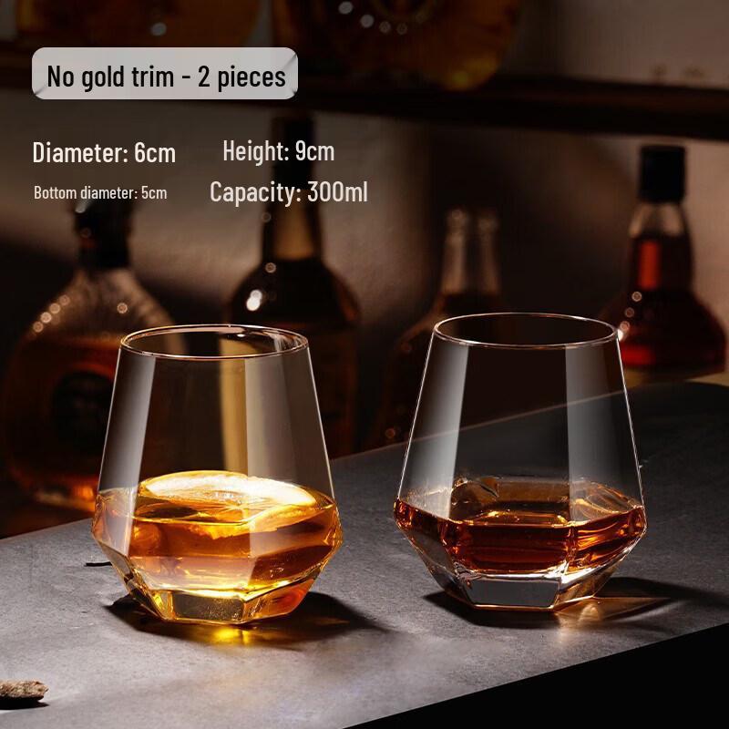 ZISIZ Crystal Glass Whiskey & Cocktail Tumbler Set