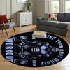 Muscle Man Workout Quote Round Rug Flannel Gym Motivation Floor Mat Home Fitness Zone Bodybuilding Inspiration Black Background