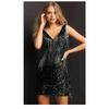 New, new fringed beaded sleeveless dress, evening dress