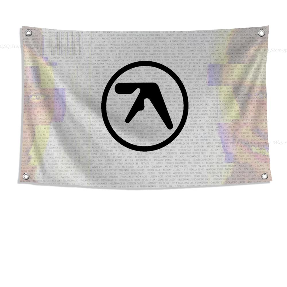 1pc Aphex Twin Richard D James Flag Flags And Banners Four Hole Flag Polyester Outdoor Decor Room Aesthetic