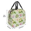 Sac à déjeuner isotherme Grenouille Mignonne sur Feuilles de Lotus pour Enfants Sac Isotherme Scolaire Boîte Thermique à Aliments Sac Fourre-tout Boîtes à Lunch Portables Contenant