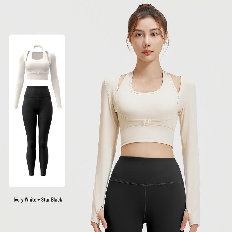 Juyitang Sport Haltertop mit Brustpolster - Atmungsaktive zweiteilige Yoga- & Pilates-Fitnessbekleidung