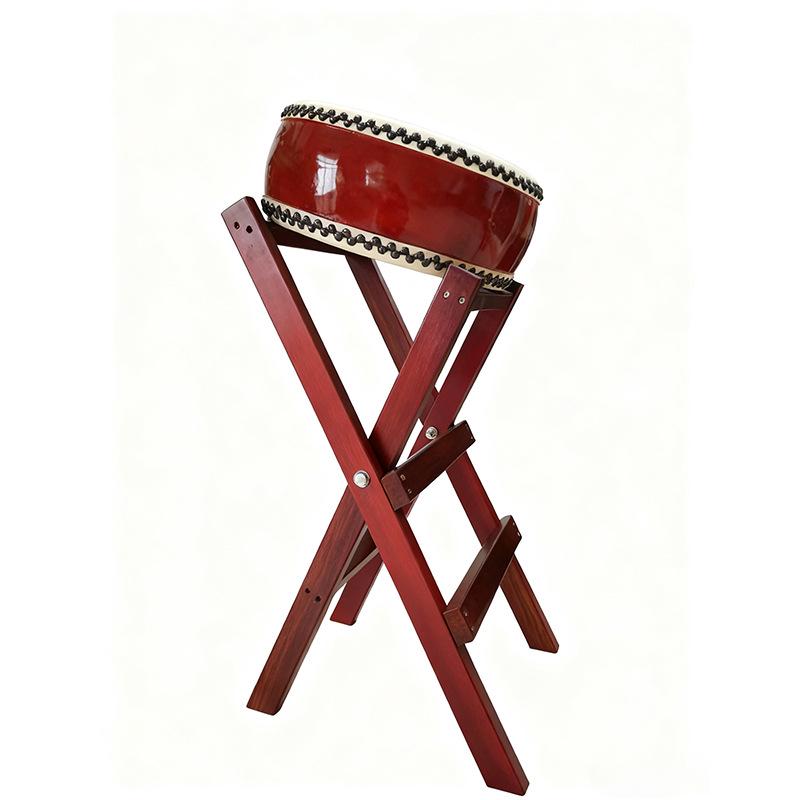 

Solid Wood Taiko Drum Stand with White Skin for Buddhist Temple Performances