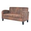 Day and Night - Day and Night 2-seater Sofa with Armrests In Brown Faux Suede
