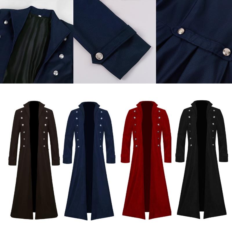Men's Steampunk Retro Jacket Gothic Victorian Frog Coat Halloween Costume Manyi Fashion