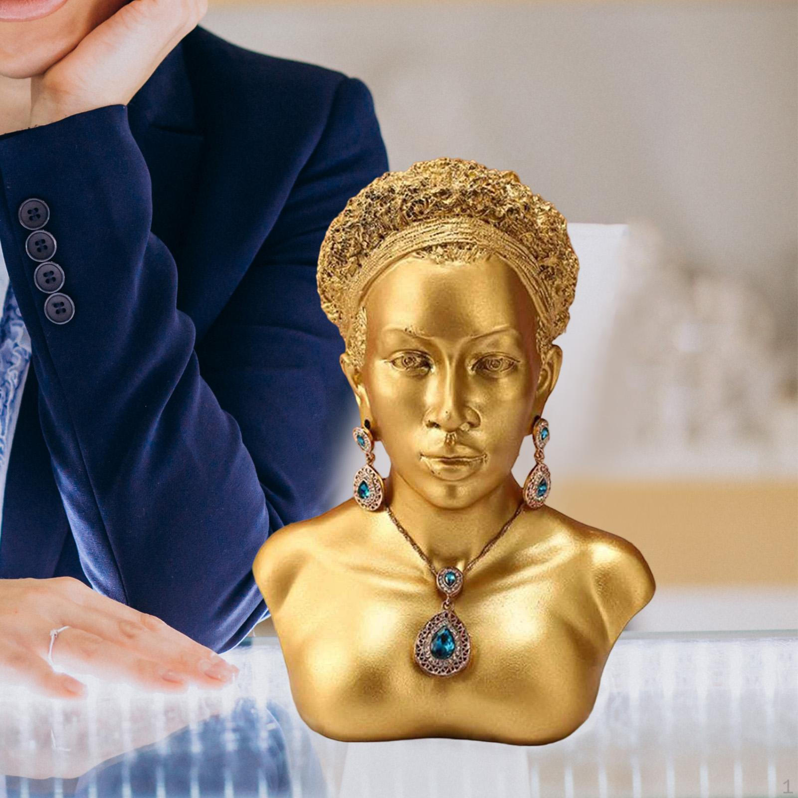 

Подставка-бюст для демонстрации ювелирных изделий, органайзер для цепочек, подставка для серег, женская модная статуэтка, манекен-модель золотой