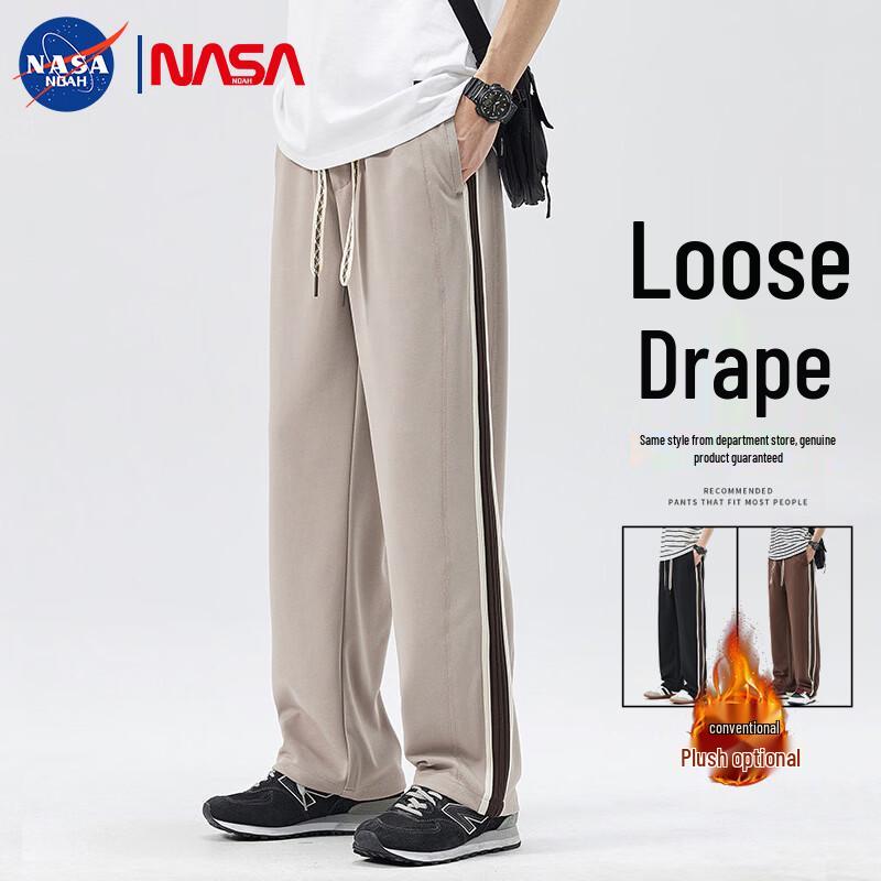 NASA NOAH Men s Patchwork Striped Loose Straight Sweatpants XL