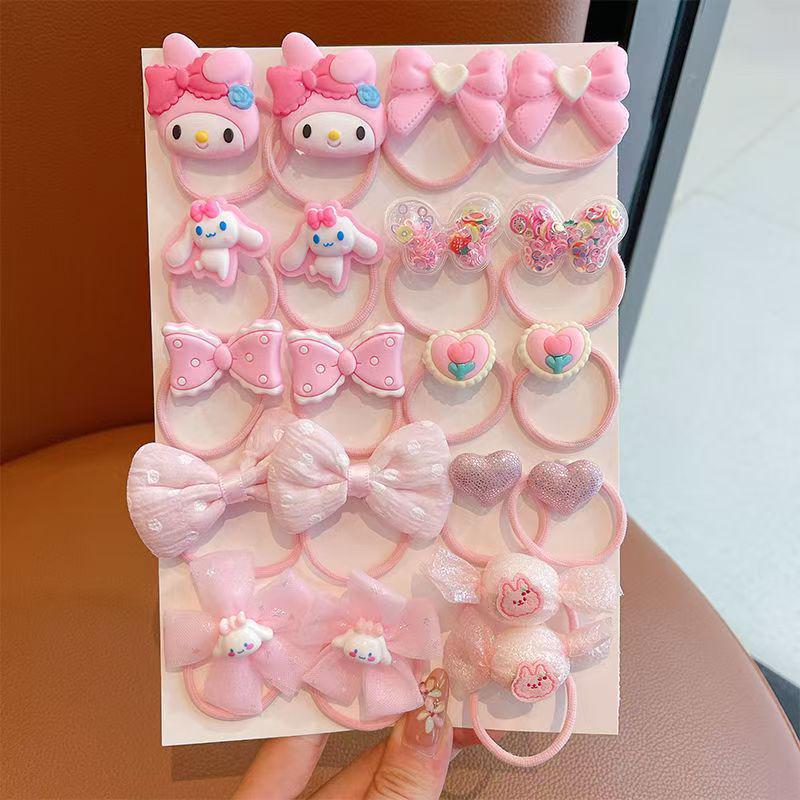 Pink 50-Piece Cute Hair Clip Set: Sweet Girly Japanese Cartoon Bangs Accessories